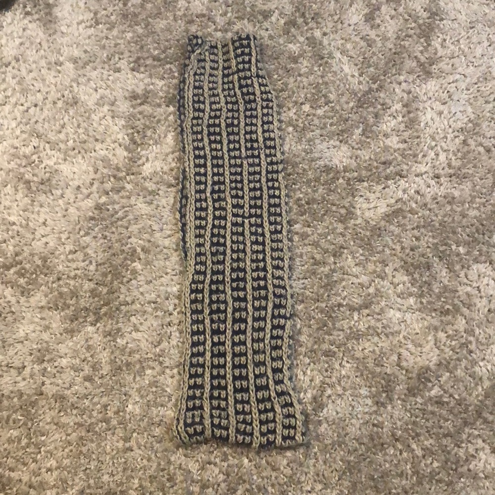 Blue & Grey Knit Infinity Scarf